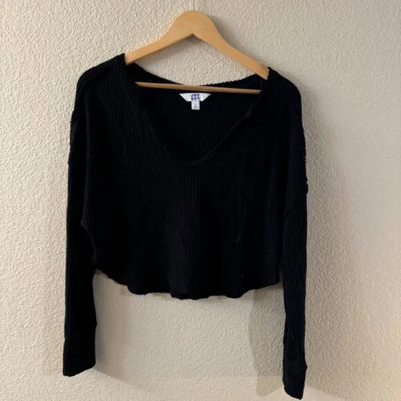 JoyLab Tops Target Joylab Cropped Waffle Knit Sweater Size S